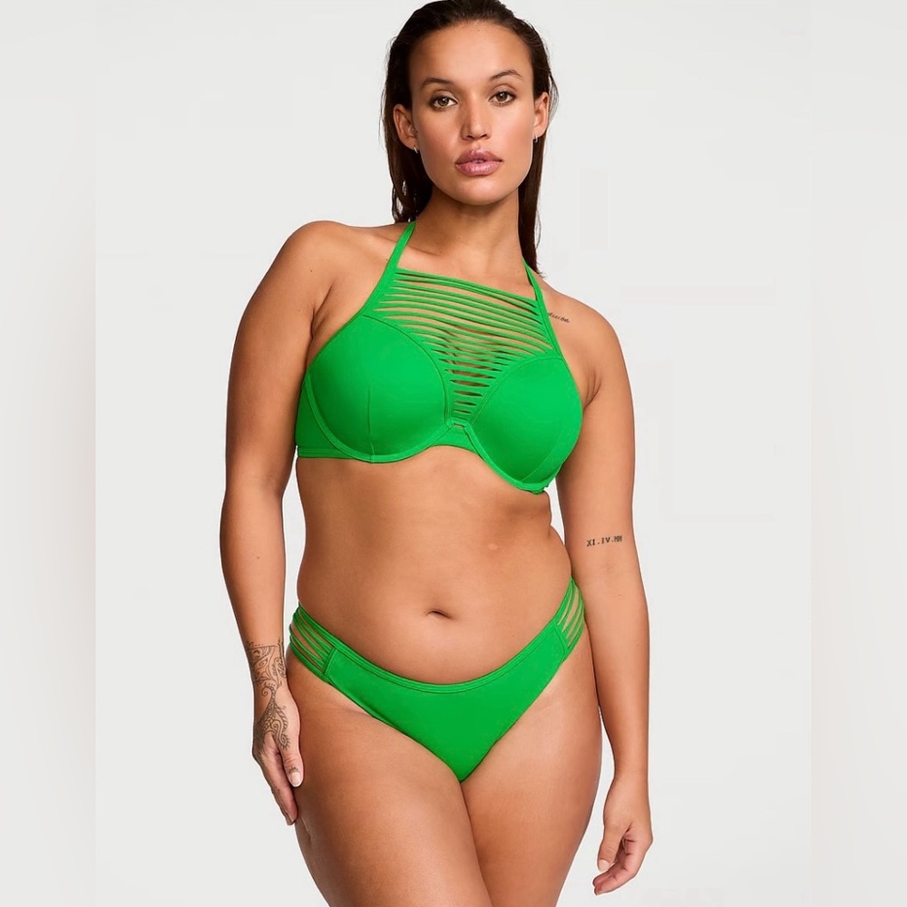 Victoria’s Secret Archives Swim Bikini Top & Brazilian Bottom Island Jade- NWT